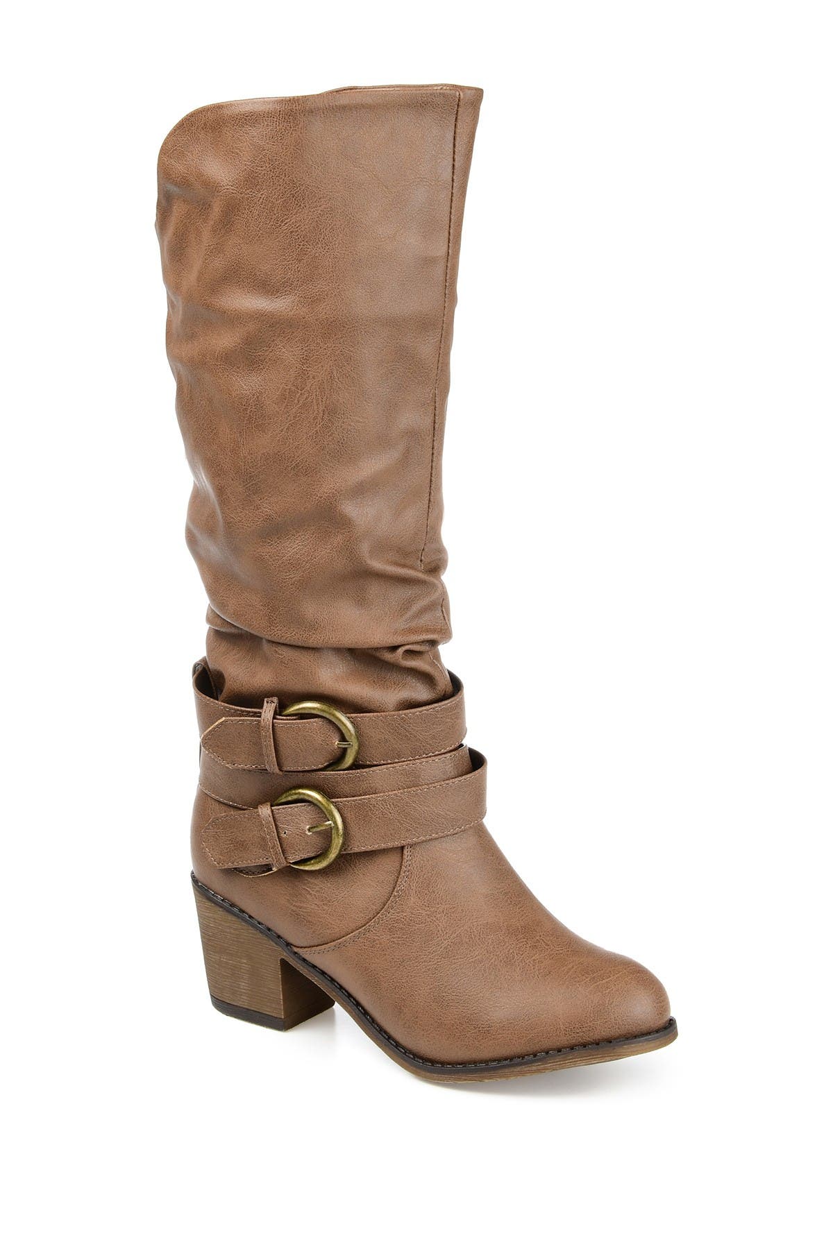 Journee Collection Late Buckle Tall Boot In Medium Beige