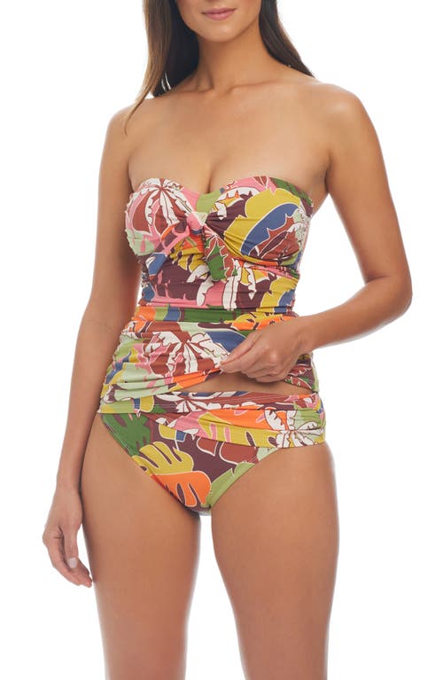 Shop Rod Beattie Draped Bandini Tankini Top In Multi