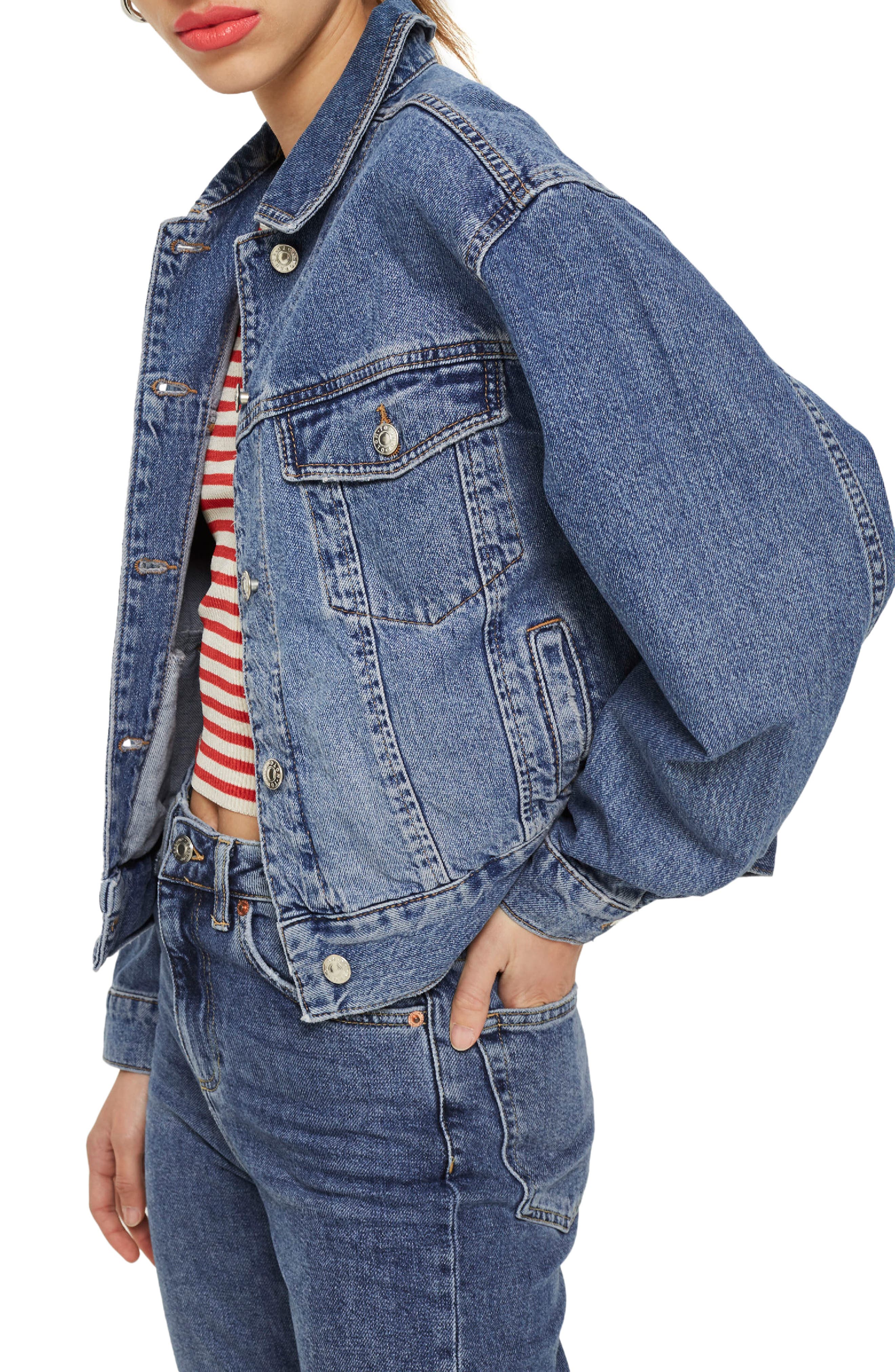 boxy crop denim jacket topshop