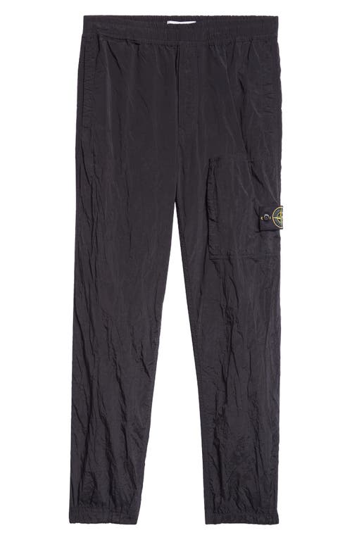 Shop Stone Island Crinkled Nylon Joggers In Black