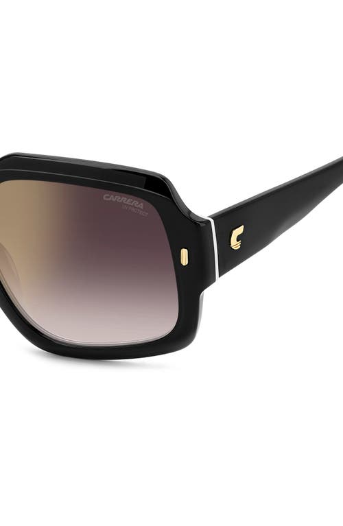 Carrera Eyewear 56mm Gradient Square Sunglasses In Black White/gdsp Bursf