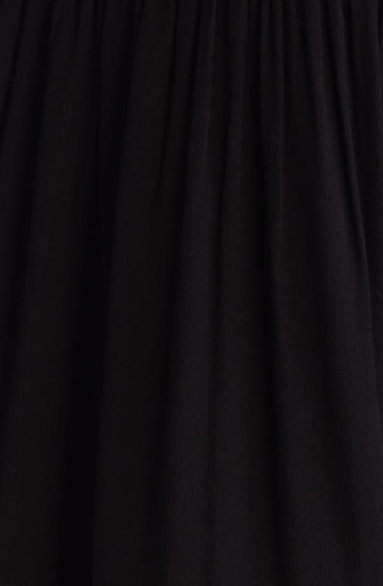 Shop Rachel Parcell Shirred Waist Flutter Sleeve Minidress In Black