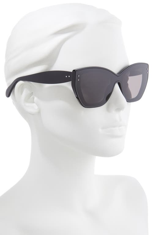 Shop Alaïa 99mm Shield Sunglasses In Black/grey