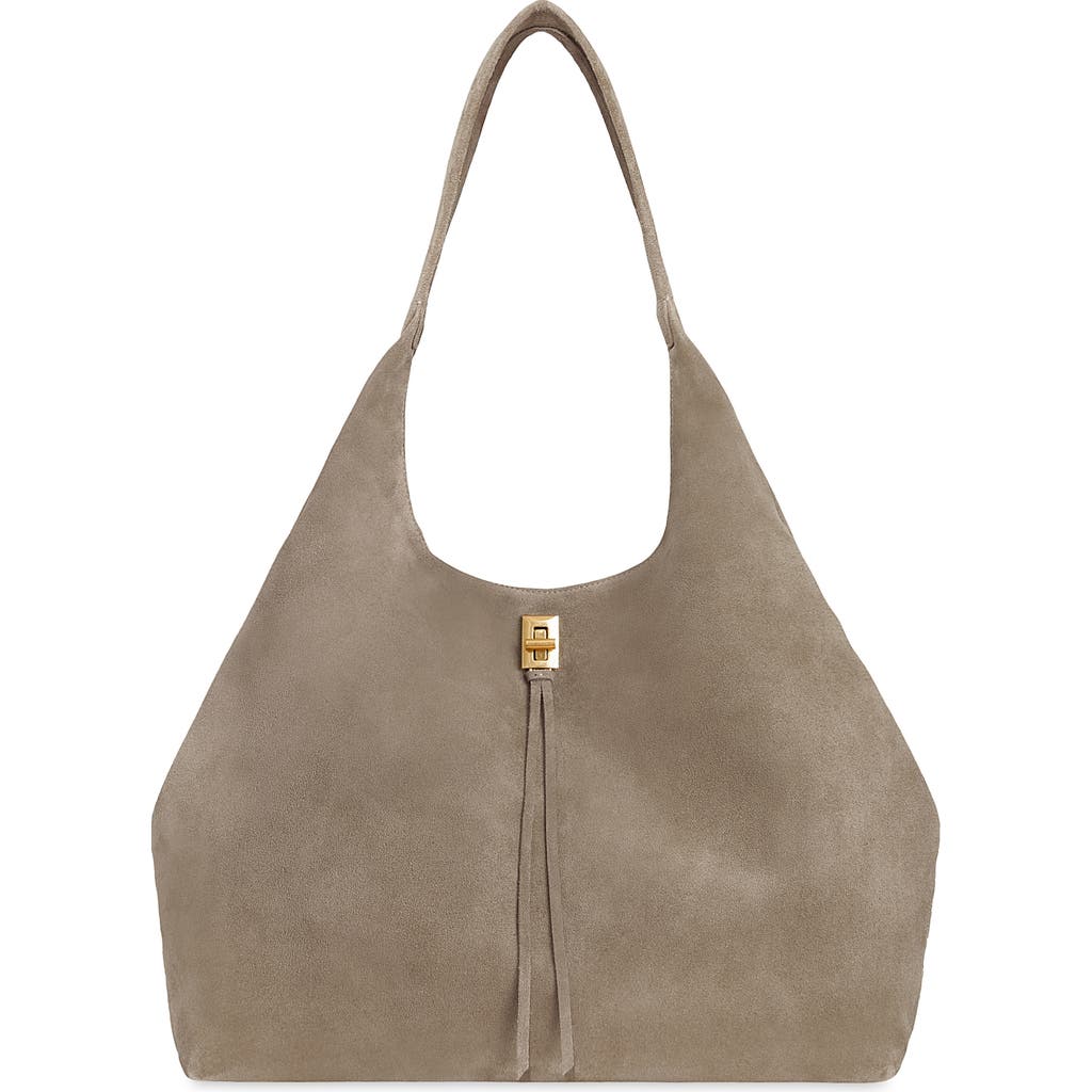 Rebecca Minkoff Darren Signature Large Leather Shoulder Bag In Clay