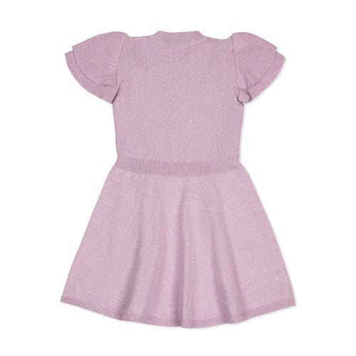 Hope & Henry Baby Girls' Organic Flutter Sleeve Sweater Dress, Infant In Lavender Marl