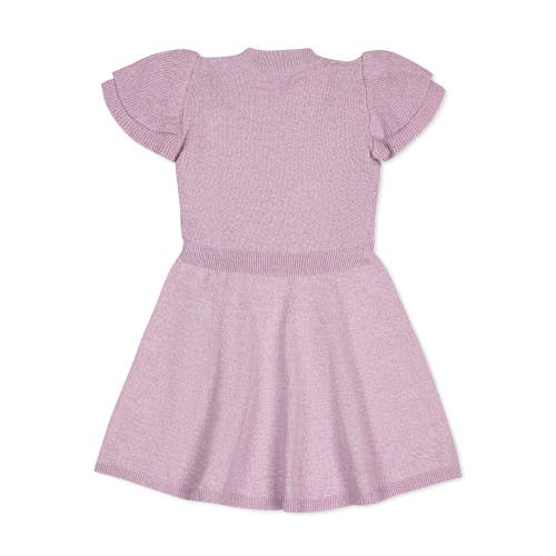 Shop Hope & Henry Baby Girls' Organic Flutter Sleeve Sweater Dress, Infant In Lavender Marl