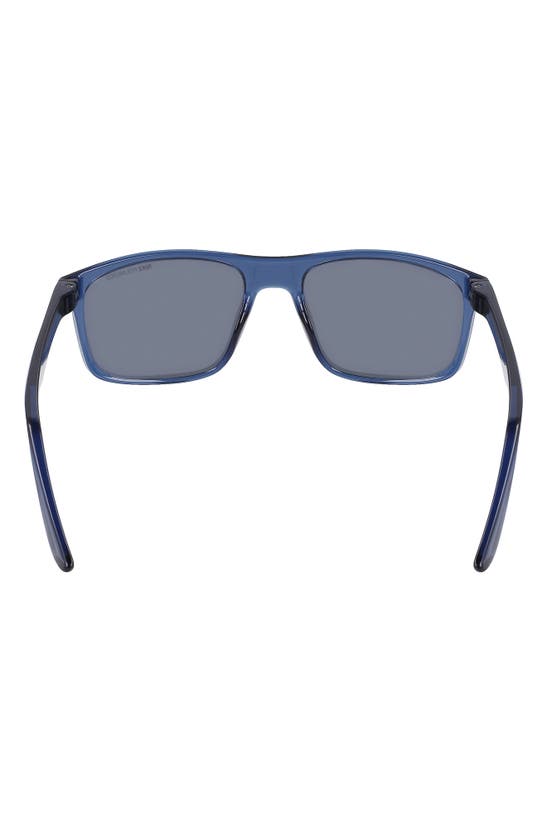 Nike Fire 54mm Polarized Rectangular Sunglasses In Matte Navy Polar Silver Modesens 6802