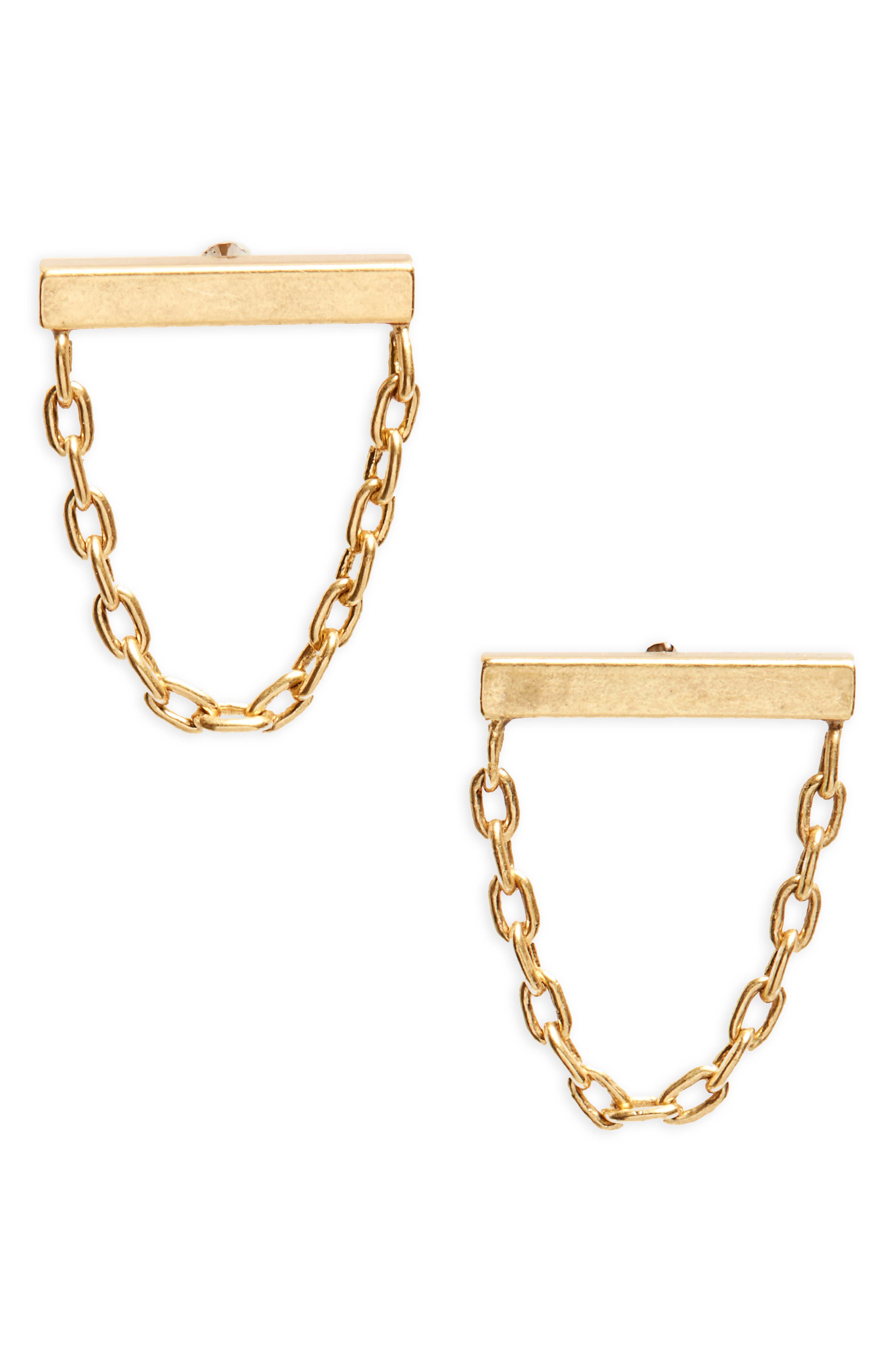 Madewell Delicate Bar & Chain Stud Earrings Nordstrom