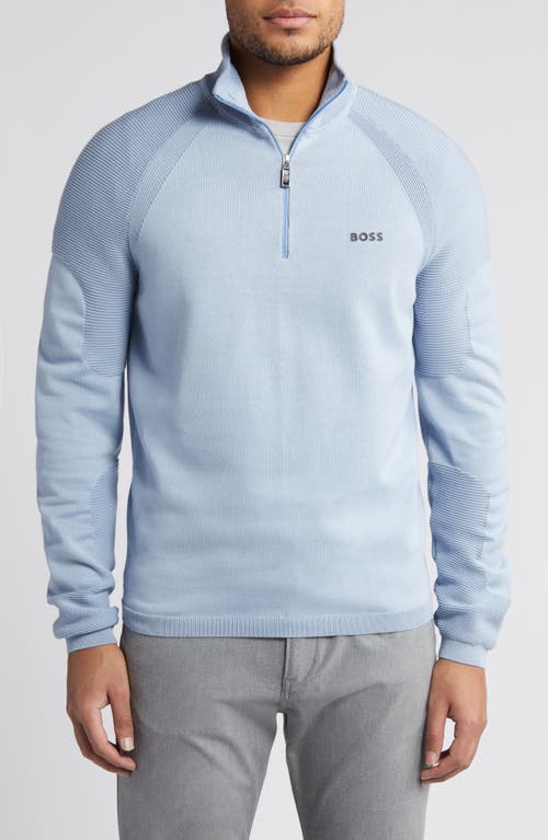 BOSS Perform-X Quarter Zip Pullover Open Blue at Nordstrom,