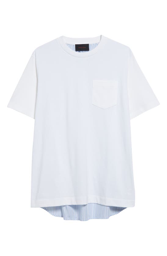 Shop Simone Rocha Patchwork Stripe Pocket T-shirt In White/ Stripes