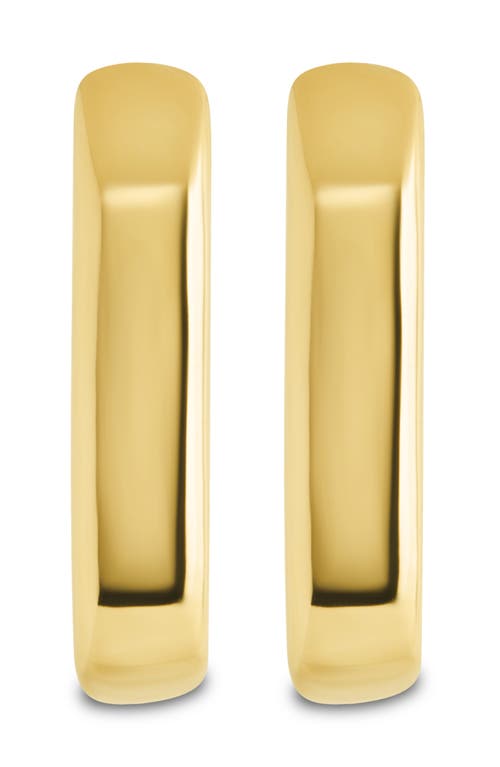 Sterling Forever Annika Polished Square Huggie Hoop Earrings In Gold