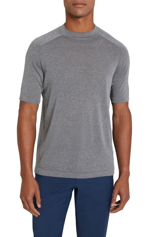 Victoria Cotton & Silk T-Shirt in Light Grey