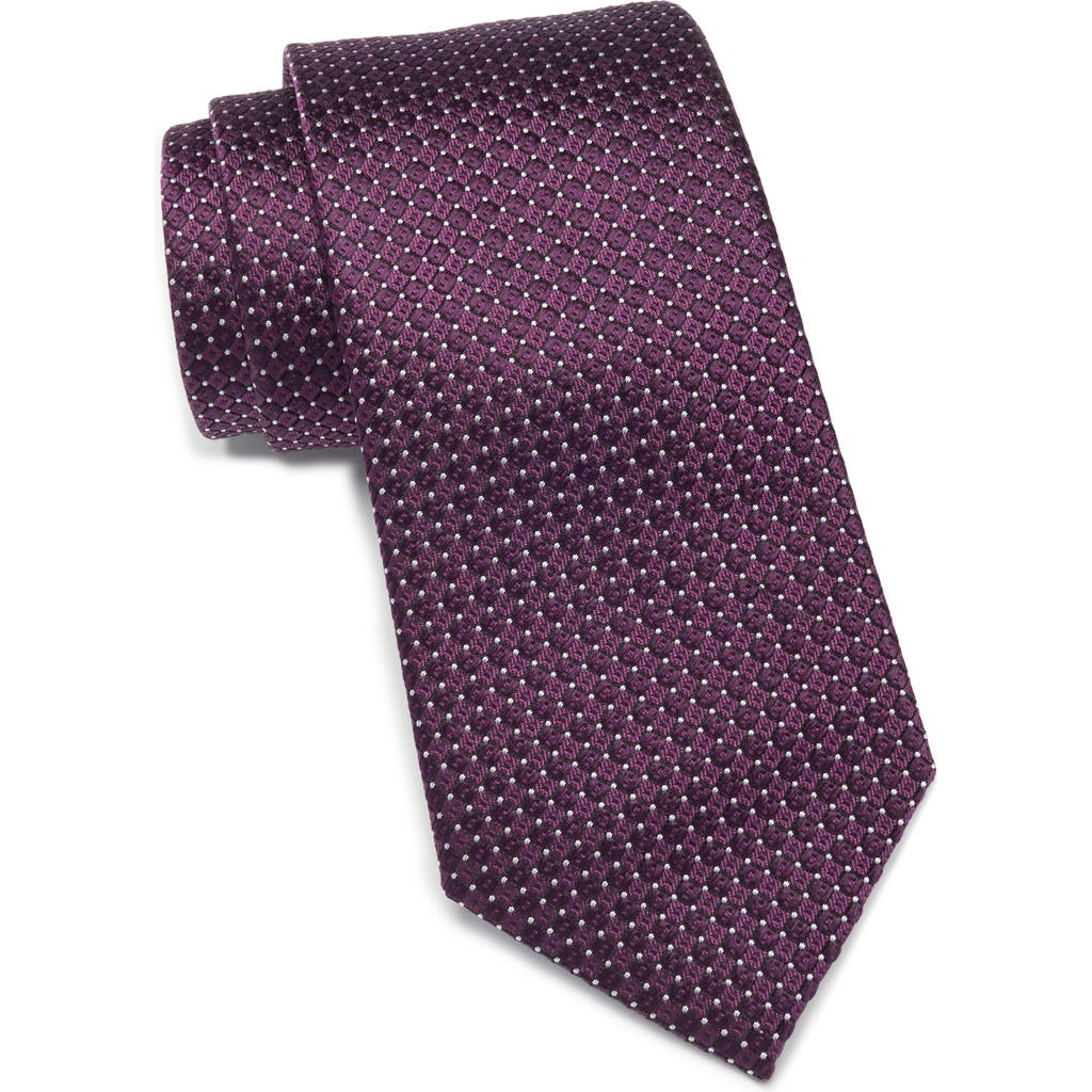 Duchamp Neat Dot Silk Tie In Purple