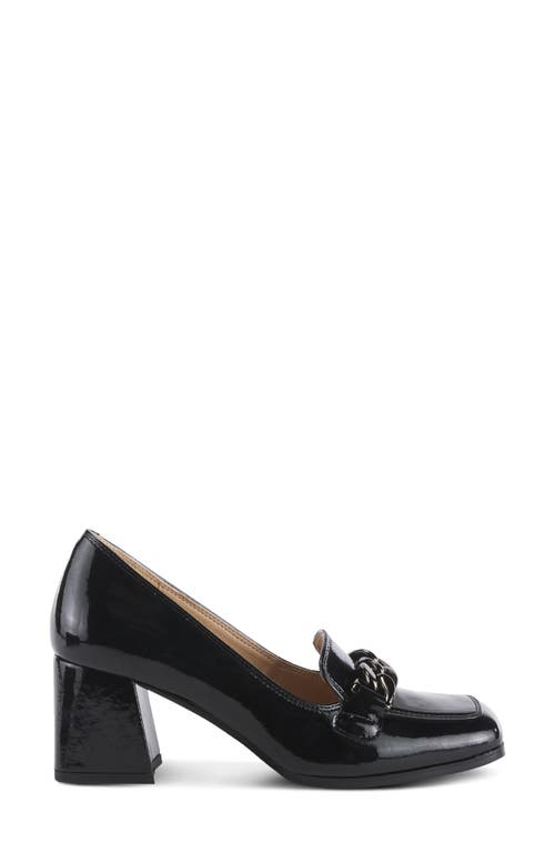 Azura By Spring Step Luzish Square Toe Pump In Black Patent