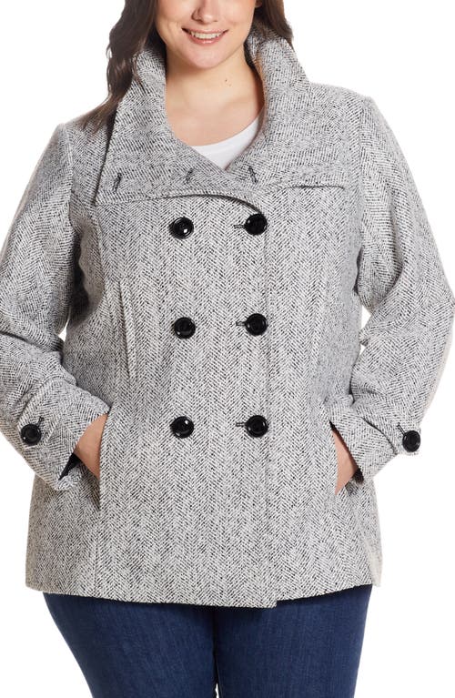 Gallery Double Breasted Peacoat In Gray
