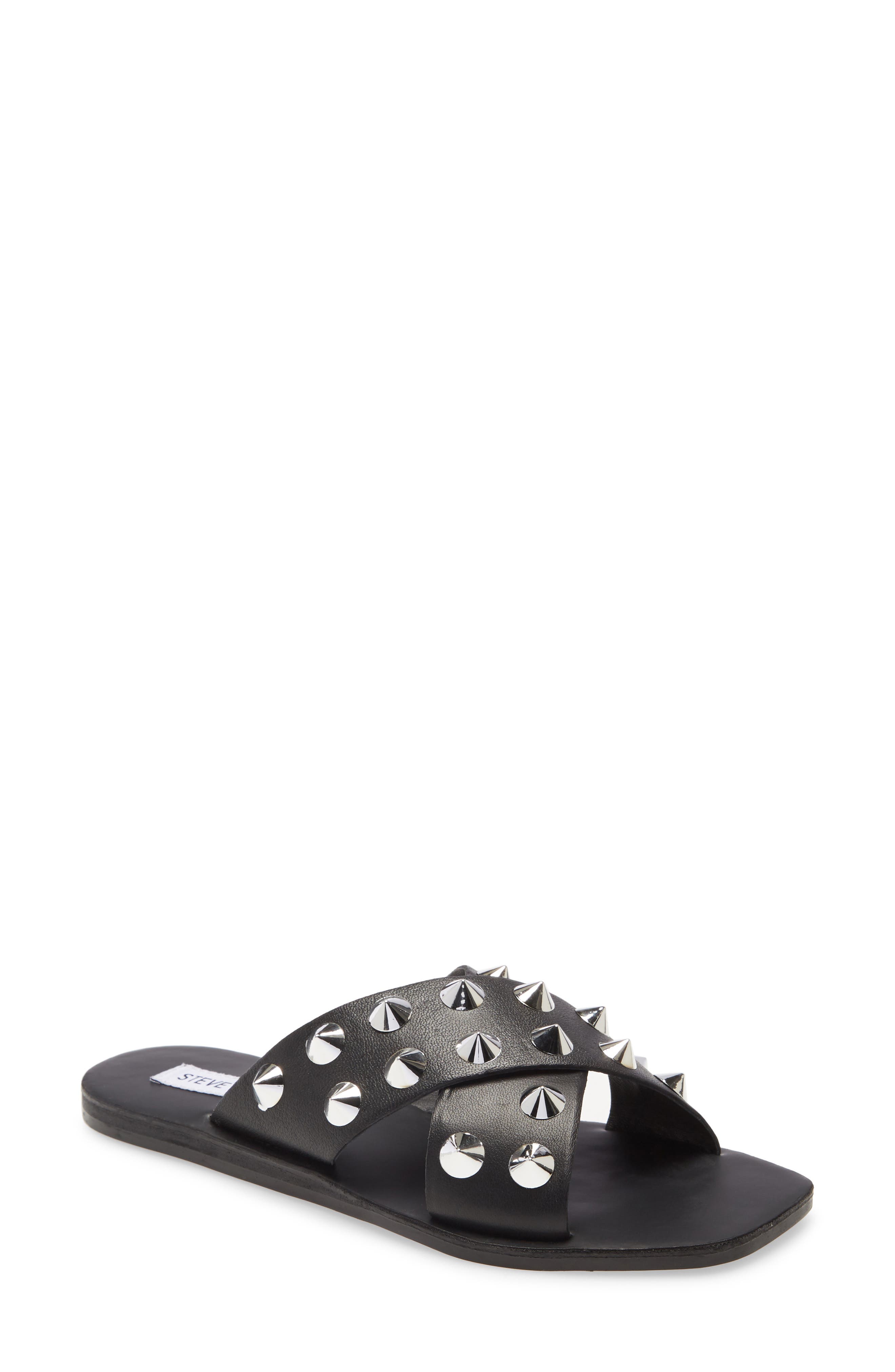 black spike sandals