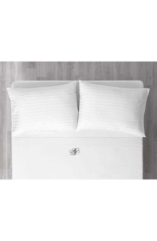 Shop Brooks Brothers Stripe Sateen 300 Thread Count Sheet Set In White