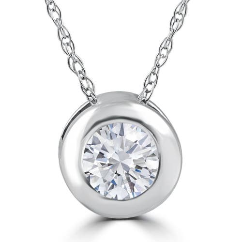 Bliss Diamond 14k White Gold Bezel Pendant Lab Grown In 14k White Gold