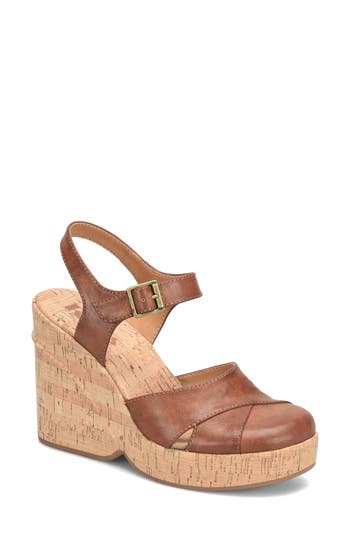 Korks Babette Ii Wedge Sandal In Dark Tan