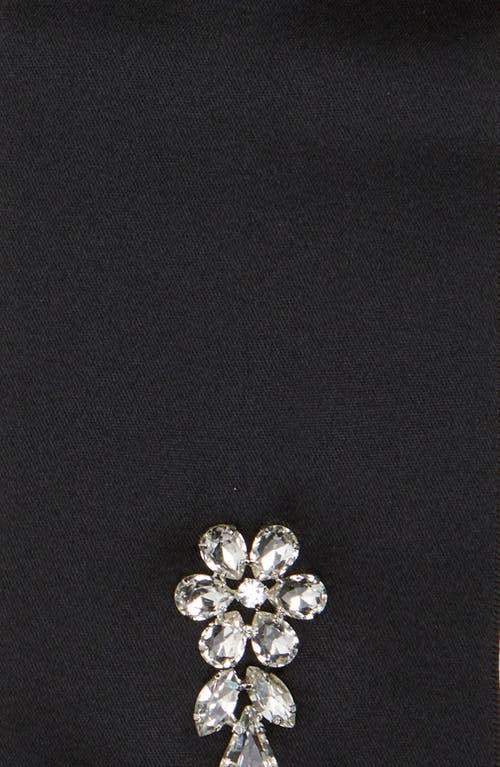 Shop Simone Rocha Crystal Flower Bow Hair Clip In Black/crystal