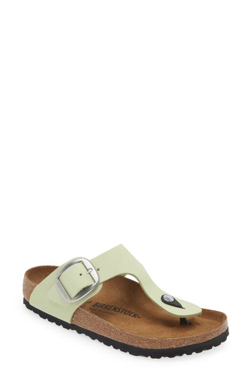 Birkenstock Gizeh Big Buckle Slide Sandal Faded Lime at Nordstrom,