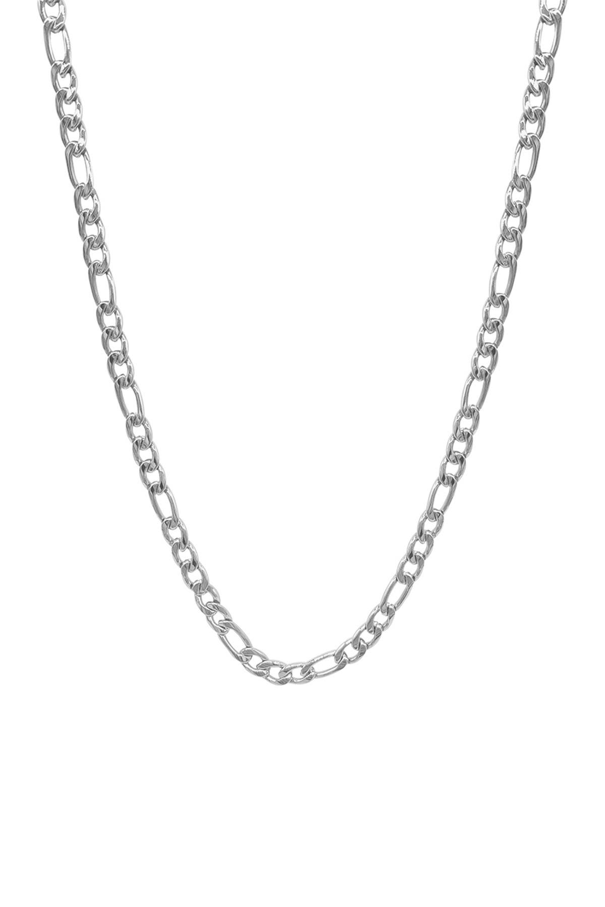 Adornia Stainless Steel 6mm Figaro Chain Necklace In Silver