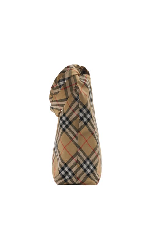 Burberry Check Tote In Sand