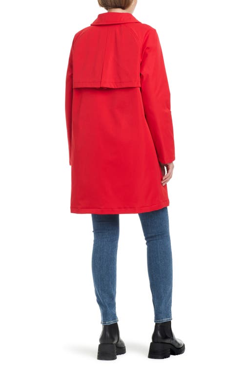 Shop Kate Spade New York Water Resistant Raincoat With Removable Hood In Garnet Red