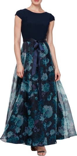 SL FASHIONS Organza Patterned Gown | Nordstrom