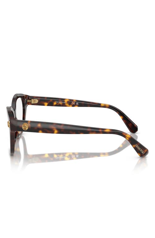 Swarovski 53mm Pillow Optical Glasses In Havana