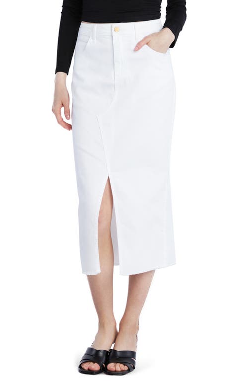 Shop Wash Lab Denim Genevive Denim Skirt In Creme