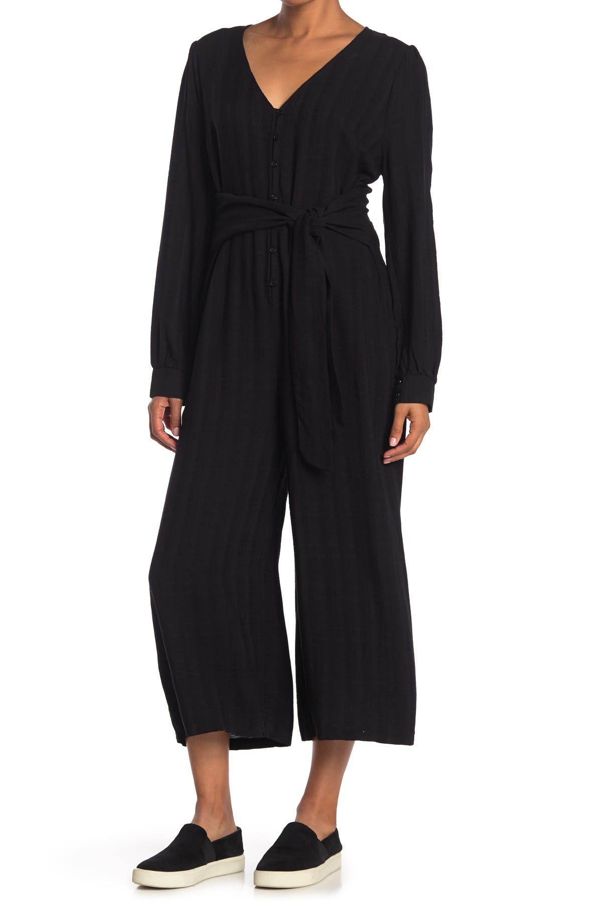 all in favor textured jumpsuit