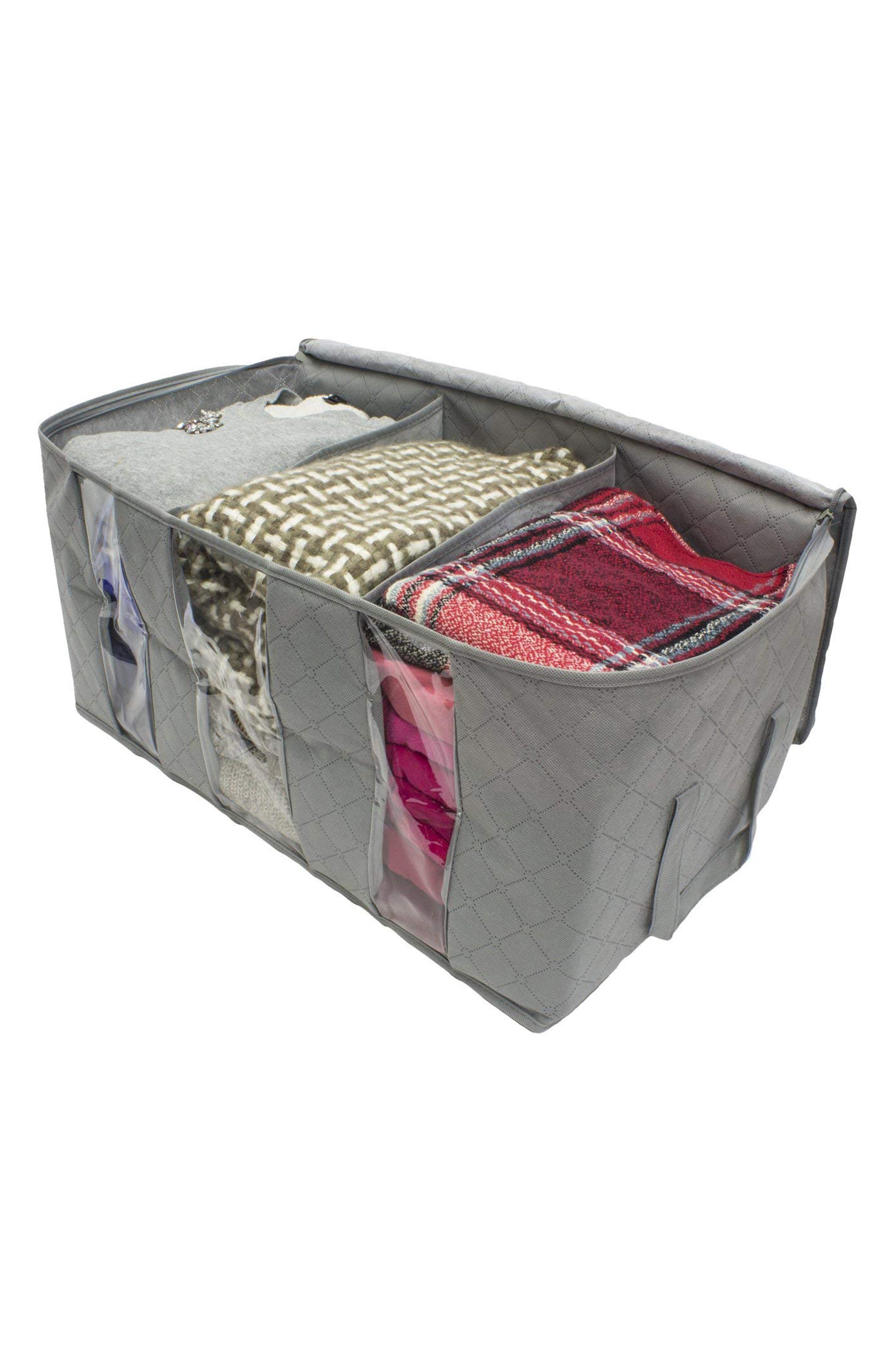 SORBUS Foldable Fabric Storage Organizer Bag Set of 2 Grey