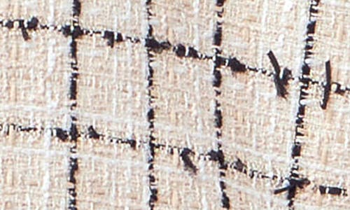 English Factory Check Cap Sleeve Tweed Jacket In Cream/black