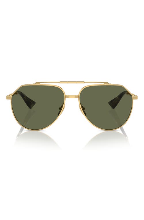 Shop Dolce & Gabbana Dolce&gabbana 60mm Polarized Pilot Sunglasses In Gold