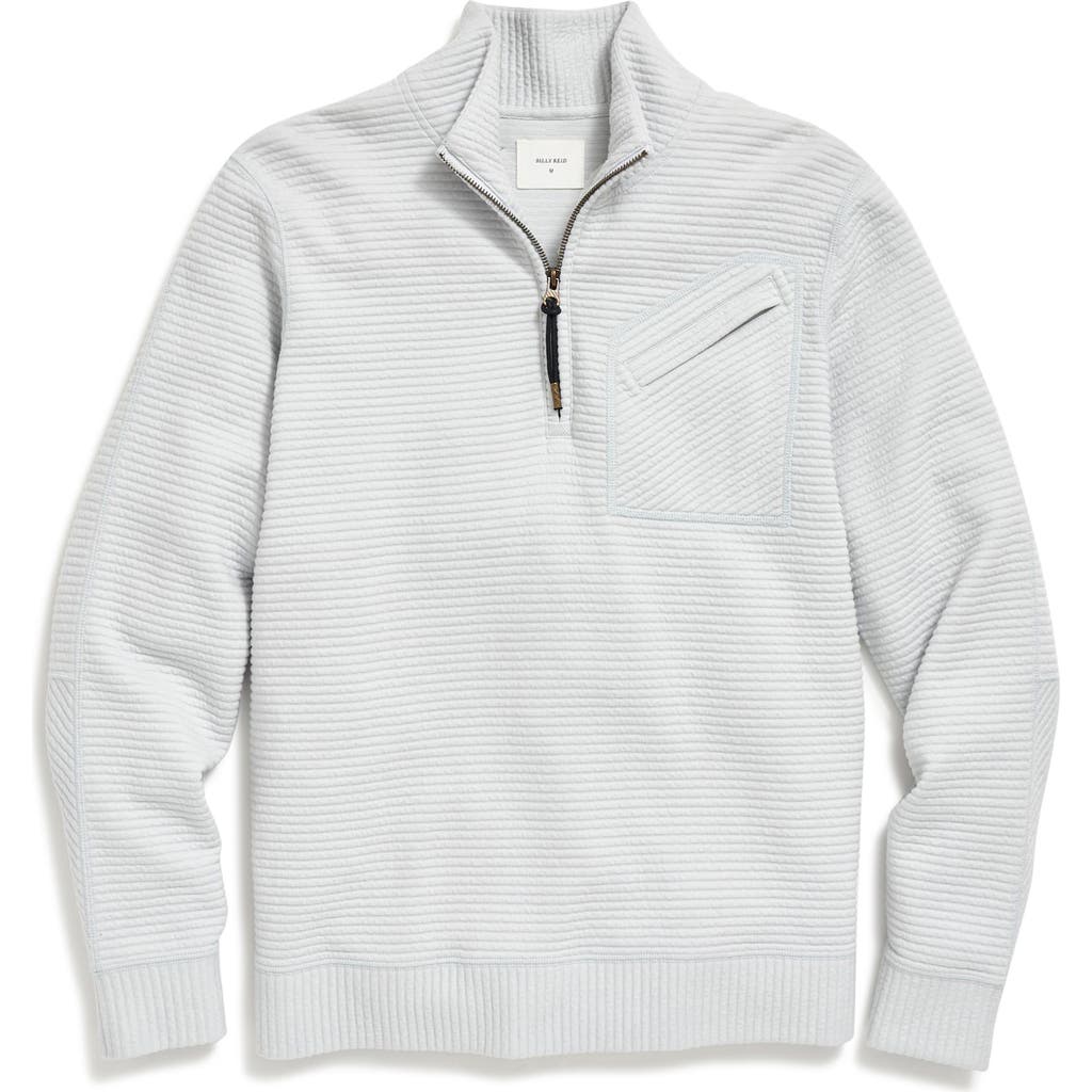 Billy Reid Quilted Half Zip Pullover In Beach Blue