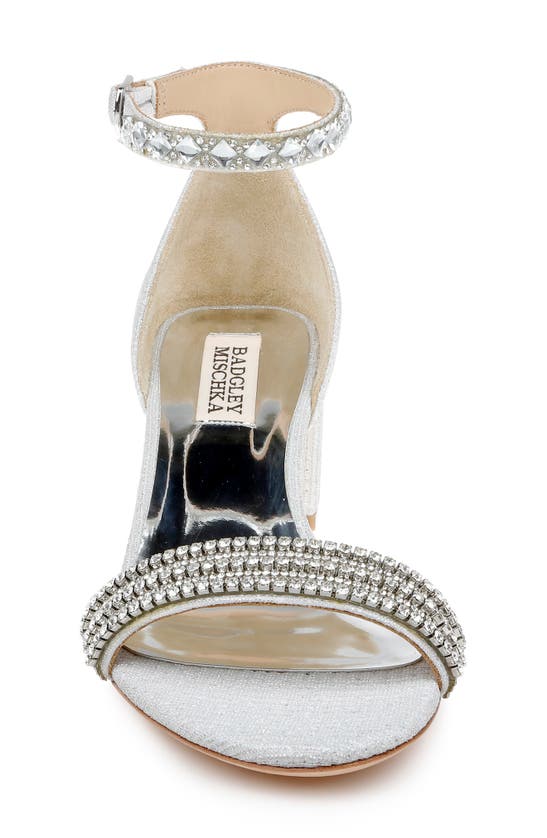 Badgley Mischka Block Heeled Sandal In White