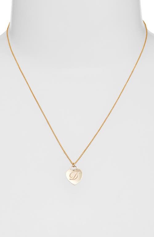 Set & Stones Alice Initial Heart Pendant Necklace In Gold/d