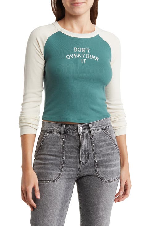 Don't Overthink It Long Sleeve Crop T-Shirt