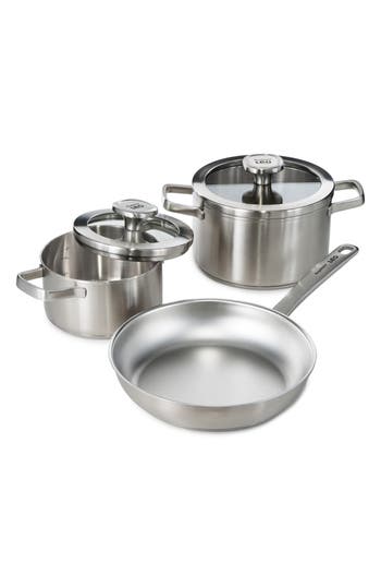 Berghoff Graphite 5-piece Recycled Stainless Steel Stockpot And Fry Pan Set In Silver