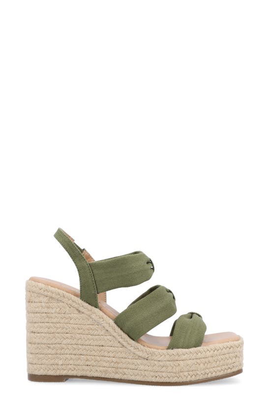 Shop Journee Collection Tru Comfort Santorynn Platform Wedge Espadrille Sandal In Olive