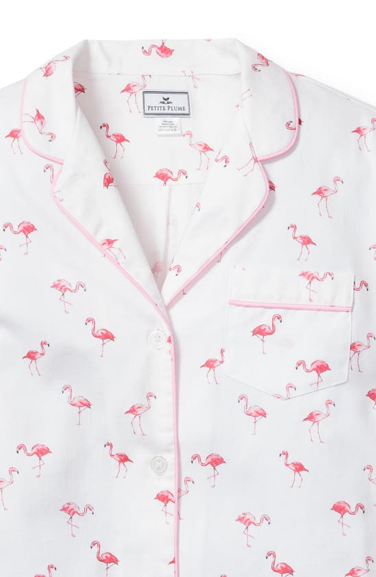 Shop Petite Plume Flamingos Cotton Pajamas In White