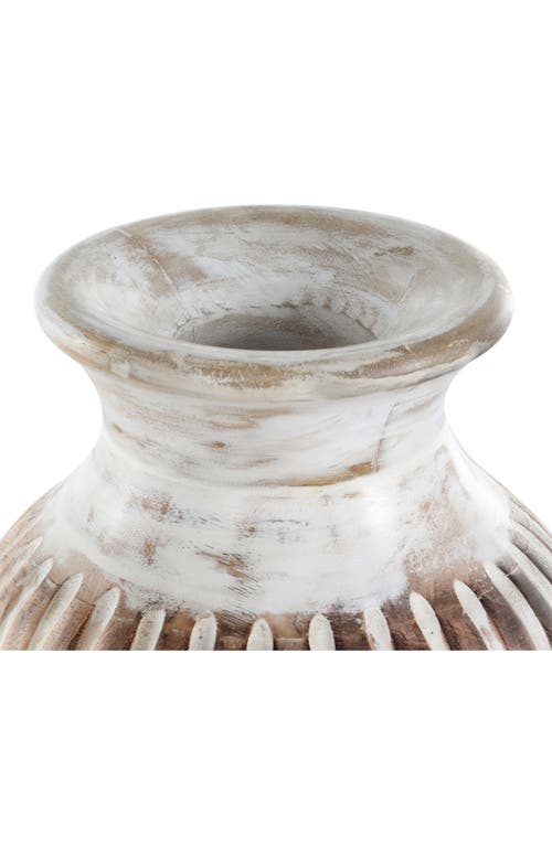 Sonoma Sage Home Textured Mango Wood Vase In Brown