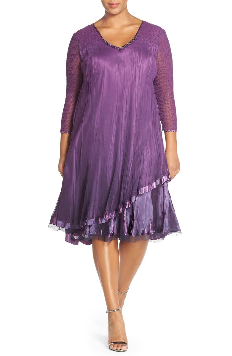 Komarov Tiered V-Neck Dress (Plus Size) | Nordstrom