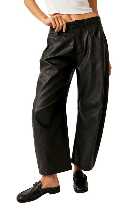 FREE PEOPLE GOOD LUCK FAUX LEATHER WIDE LEG PANTS