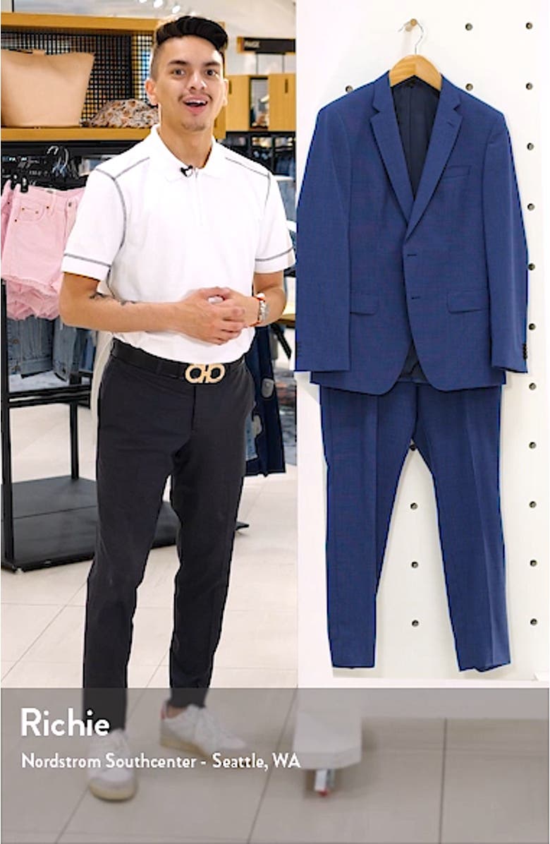 Huge/Genius Slim Fit Houndstooth Wool Suit, sales video thumbnail