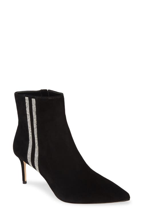 Alice + Olivia Flossly Crystal Embellished Bootie in Black/Silver