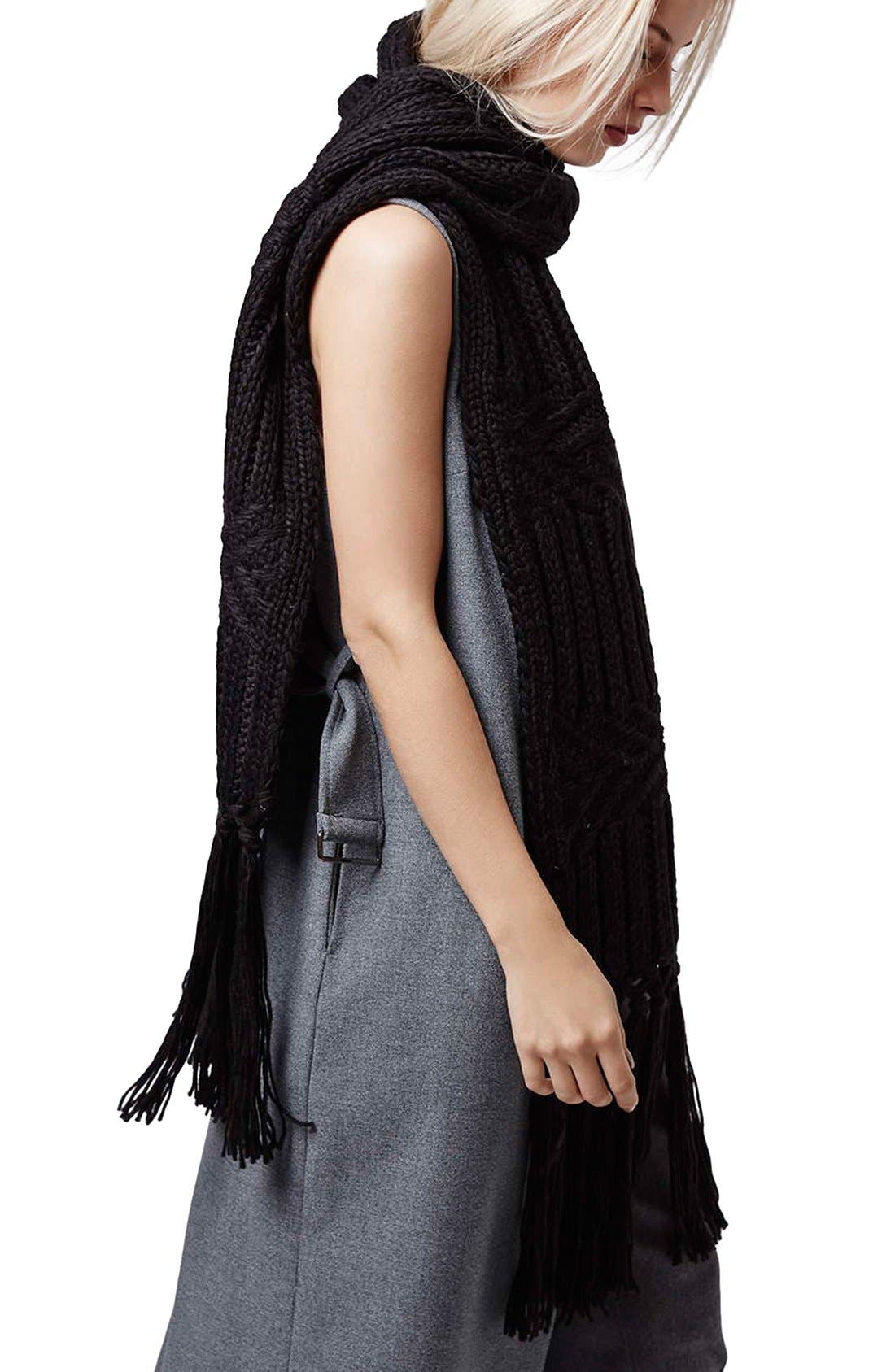 Cable Knit Tassel Scarf Nordstrom