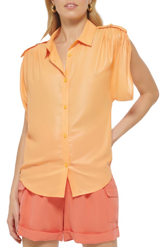 DKNY ROLL-TAB BLOUSE