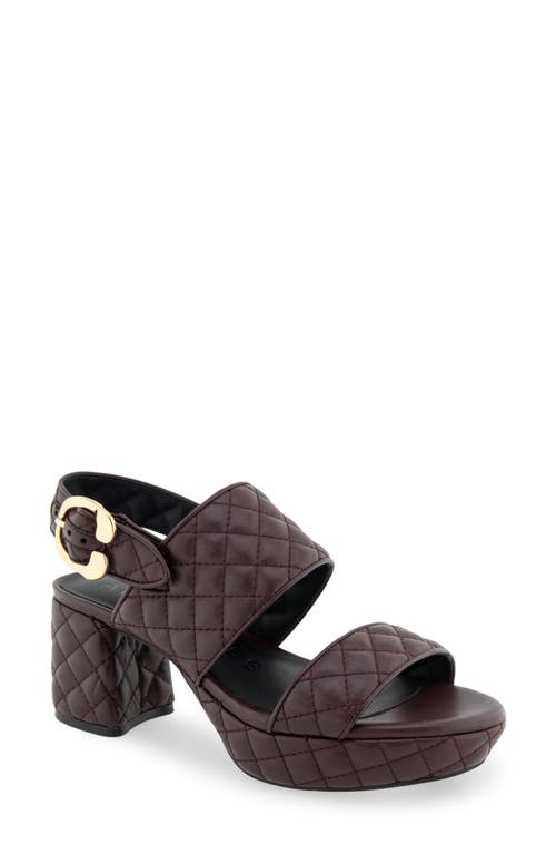 Shop Aerosoles Camera Slingback Platform Sandal In Deep Aubergine Leather